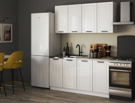 Белый глянец, столешница - Сахара 26 мм